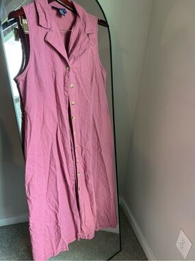 Vintage Original Ty Wear Jumper Shirt Dress Size 14P linen cotton
